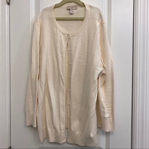 Cream Button Up Cardigan LOFT